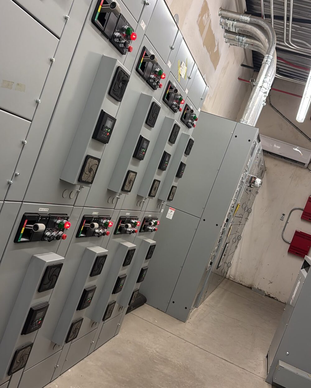 Eaton motor control center lineup and variable frequency drives installed by Diaz B Electric